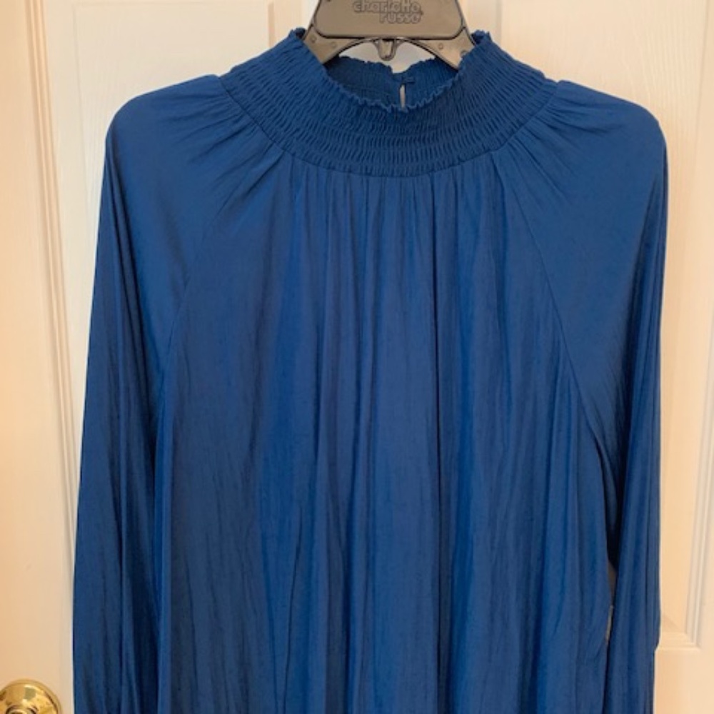 Silky Teal Dressy Long-sleeved Turtleneck/Blouse by Chico's